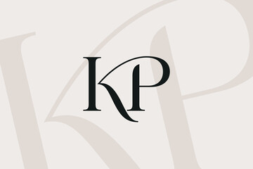 Wall Mural - kp or pk letter logo icon design. classic style luxury initials monogram.