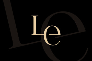 Wall Mural - le or el letter logo icon design. classic style luxury initials monogram.