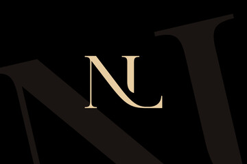 Wall Mural - nl or ln letter logo icon design. classic style luxury initials monogram.