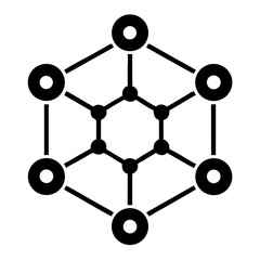 Aufkleber - Abstract blockchain network silhouette design illustrating digital connectivity and security