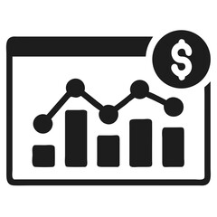 Poster - Financial analytics dashboard icon illustrating business growth and dollar symbol