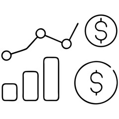 Poster - Set of flat icon designs featuring elements commonly found in financial analytics dashboards