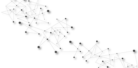 Wall Mural - A beautiful Chaotic abstract line seamless pattern .Technology black illustration . Connected lines with dots .graphic background dots with connections for your design, illustration	
