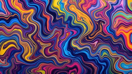 Wall Mural - Vibrant Abstract Swirl Patterns in Multicolor Dynamic Fluid Art Composition