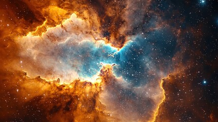 Wall Mural - cosmic nebula with vibrant colors and starry background
