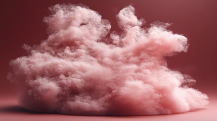 Poster - Airy Atmosphere of Pale Pink Cloud on Earthy Rose Background Studio Shot for Dreamy and Atmospheric Visuals