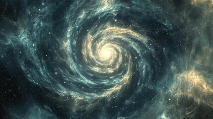 Wall Mural - spiraling galaxy in deep space with vibrant cosmic colors