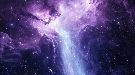 Wall Mural - ethereal cosmic nebula with vibrant purple and blue tones
