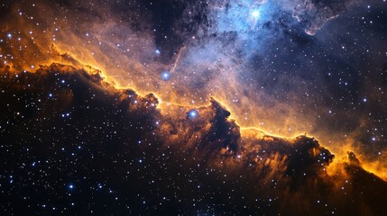 Wall Mural - cosmic nebula with stars and gas clouds in deep space scene