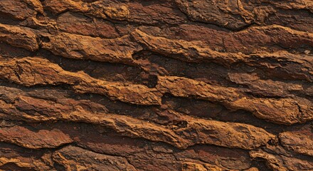 Poster - A close up of a brown tree bark with a grainy texture