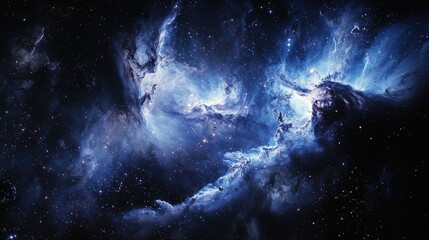 Wall Mural - Breathtaking Cosmic Nebula with Stars and Galaxy Colors in Space