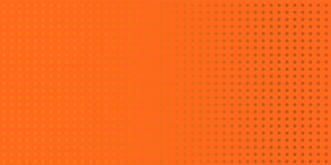 Poster - Dots halftone orange color pattern gradient texture with technology digital background. Dots pop art comics with summer background.