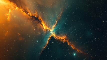 Wall Mural - stunning cosmic formation with bright colors against starry background