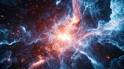 Wall Mural - Stunning Cosmic Explosion with Bright Colors and Nebula Effects