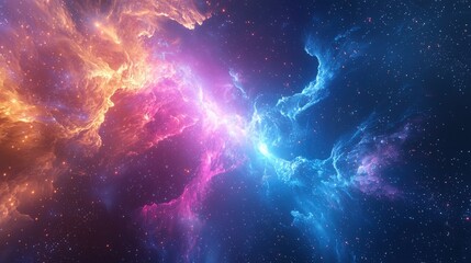 Wall Mural - cosmic nebula with vivid colors and bright stars in space
