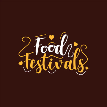 Minimalist food festival lettering design