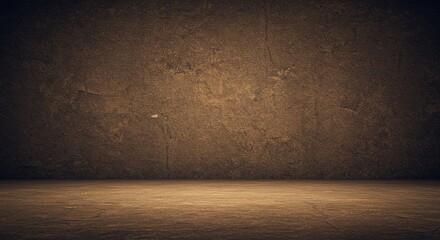 Poster - A large empty room with a brown wall