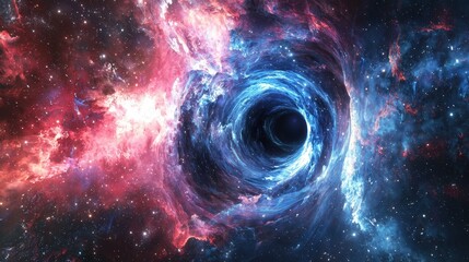 Wall Mural - stunning vibrant cosmic portal with colorful galaxy background