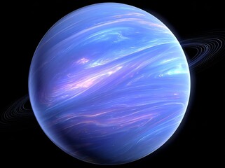 Wall Mural - The planet known as Twin Earth is a Super-earth with an alien world, an exoplanet that boasts an atmosphere and a vast ocean of water, characteristic of a rocky planet floating in space