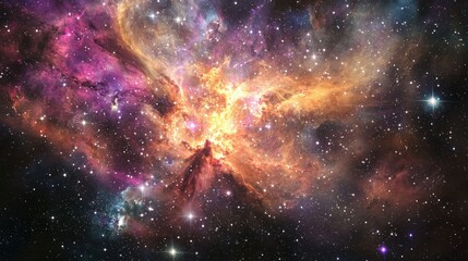Wall Mural - stunning cosmic explosion with vibrant colors across the universe