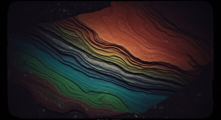 Poster - A colorful image of a wave with a black background