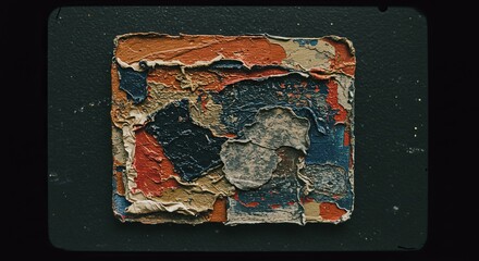 Poster - A painting of a square with a red and blue border