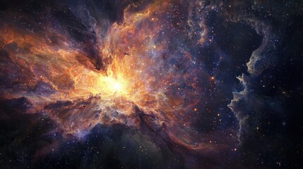 Wall Mural - majestic cosmic explosion of stars in deep space universe background