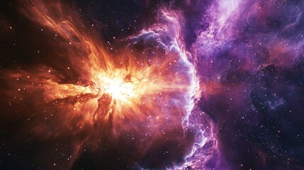 Wall Mural - stunning cosmic explosion in vibrant colors against starry background