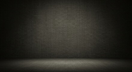 Poster - A dark room with a wall that is covered in a patterned fabric