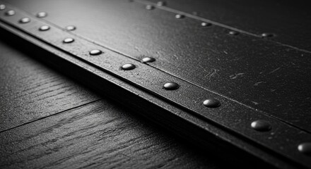 Poster - The image is a close up of a metal surface with many small holes