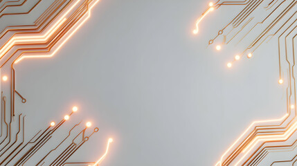 Poster - illuminating pathways a circuit board inspired design with glowing lines and connection points