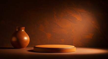 Aufkleber - A vase and a pedestal are placed on a table