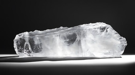 Poster - Icy monolith illuminated in contrasting monochrome, a study in textures and form