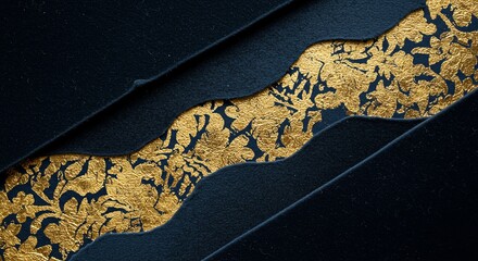 Poster - A gold and black design with a black background