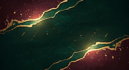 Poster - A green and red background with gold glitter