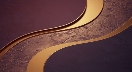 Poster - A gold and purple background with a wavy line