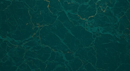Poster - A green marble wall with gold accents