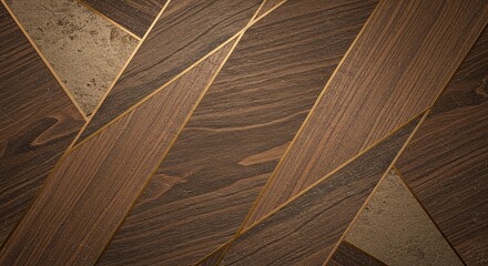 Poster - A wood grain pattern with gold accents