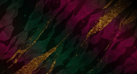 Poster - A colorful, abstract background with gold and green stripes