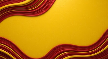 Poster - A yellow and red striped background with a red and yellow line