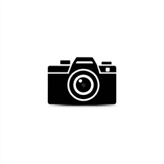 Fototapete - Iconic Silhouette:  Minimalist Illustration of a Black Camera on a White Background, Capturing Memories