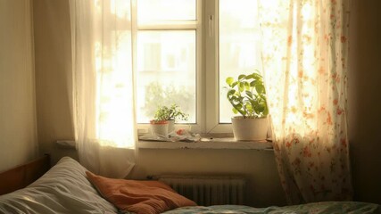 Poster - A cozy bedroom with a bed and a window