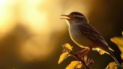 Poster - A bird sits comfortably on the top of a tree branch, surrounded by leaves and branches