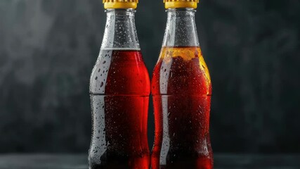 Poster - Two bottles of soda placed next to each other on a surface