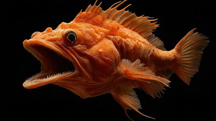 Poster - Close-up of a fish with its mouth open, suitable for use in educational or scientific contexts
