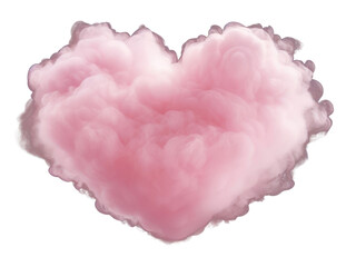 Canvas Print - png pink pastel heart cloud black background softness.