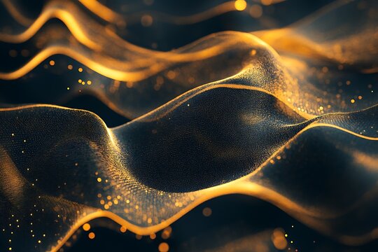 Abstract golden waves over a silky background with a high-end luxury feel 