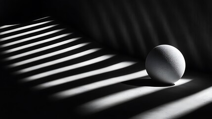 Poster - Abstract monochrome sphere and dynamic linear light patterns for background