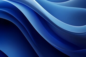 Fototapete - •  Deep blue abstract swirls blending with soft gradients and smooth flow 