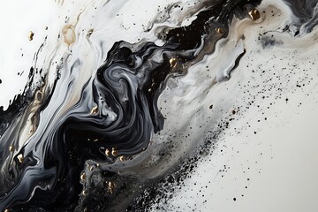 Fototapete - •  Dynamic abstract art with splattered textures and expressive movement 